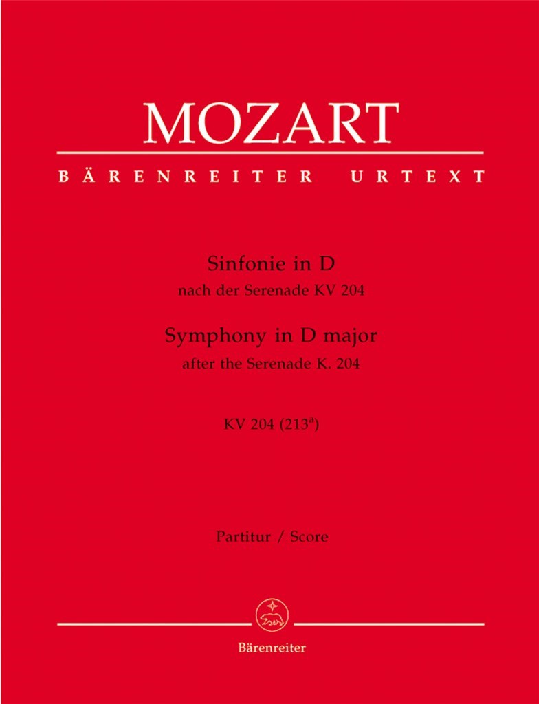 Symphony in D major based on the Serenade K.204 (213a)